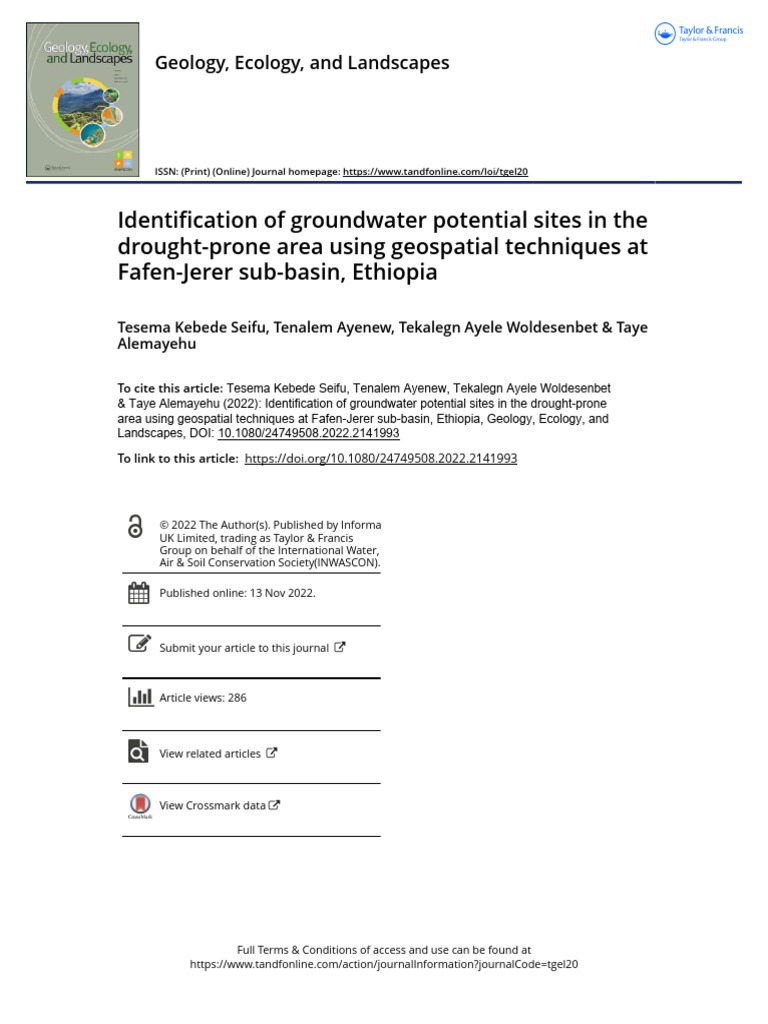 Groundwater Potential in Ethiopia's Fafen-Jerer | PDF | Drainage Basin ...