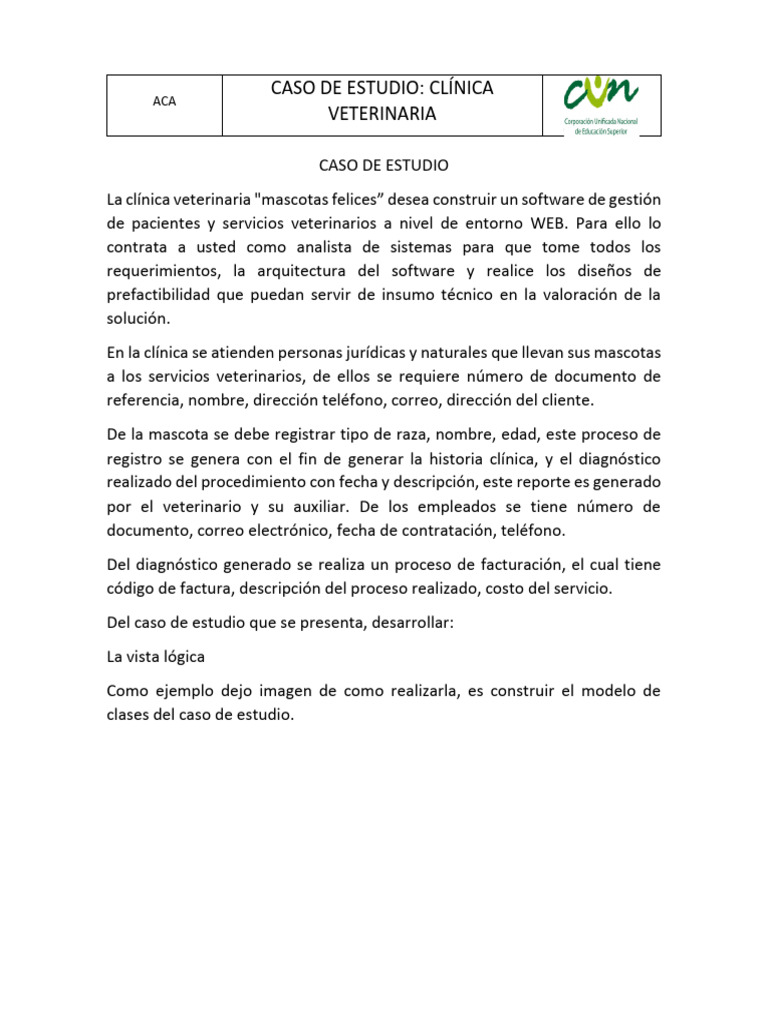 Aca Caso De Estudio Arquitectura De Software Pdf