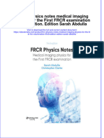 Ebook FRCR Physics Notes Medical Imaging Physics For The First FRCR Examination Third Edition Edition Sarah Abdulla Online PDF All Chapter