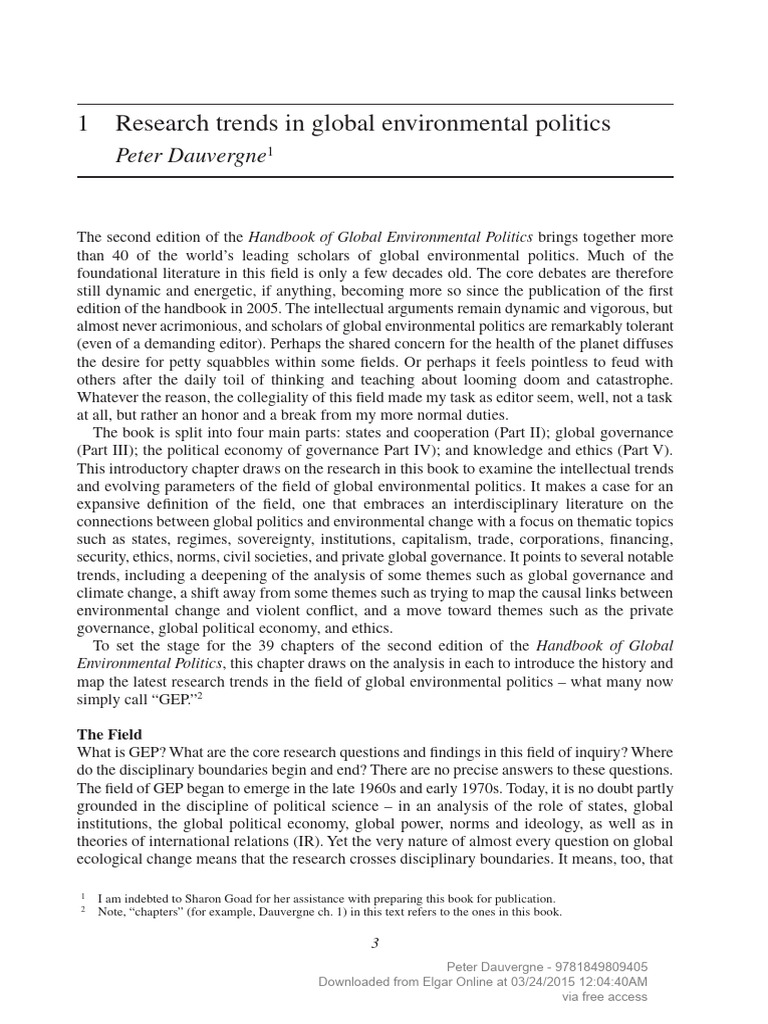 OPEN DATA IN GLOBAL ENVIRONMENTAL RESEARCH intelligence overview