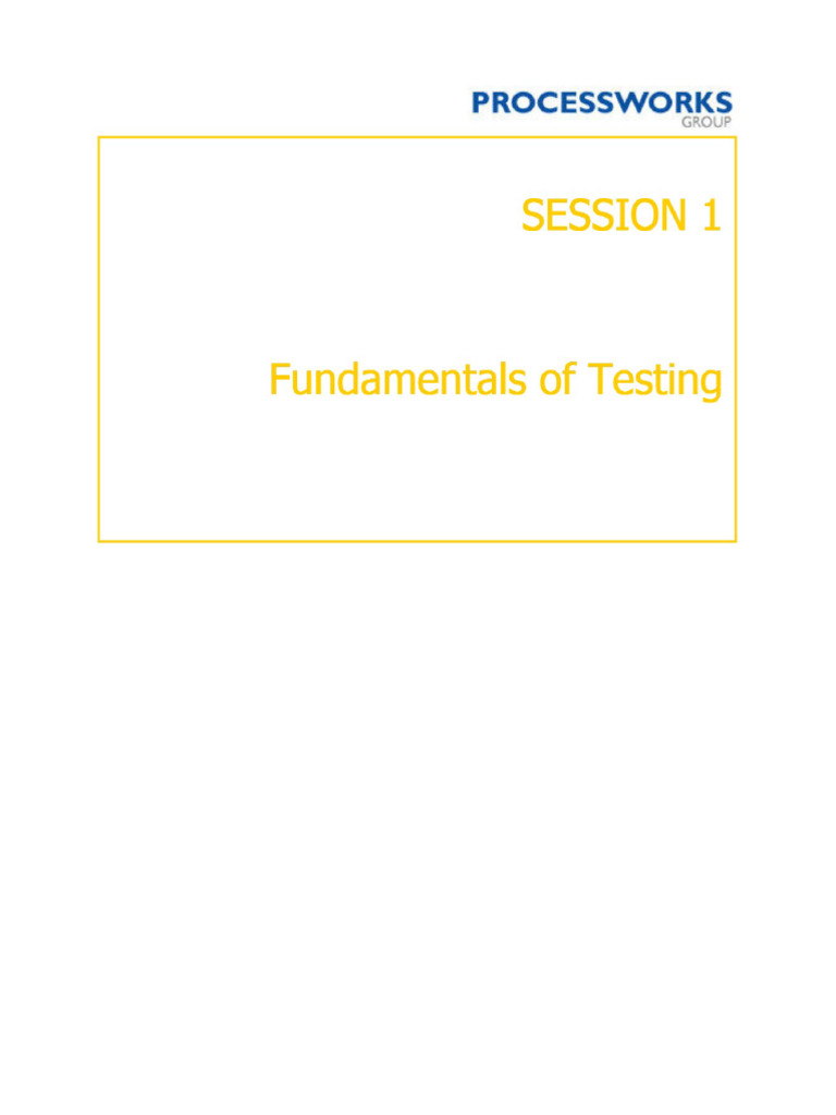 Session1 - Fundamentals of Testing | PDF