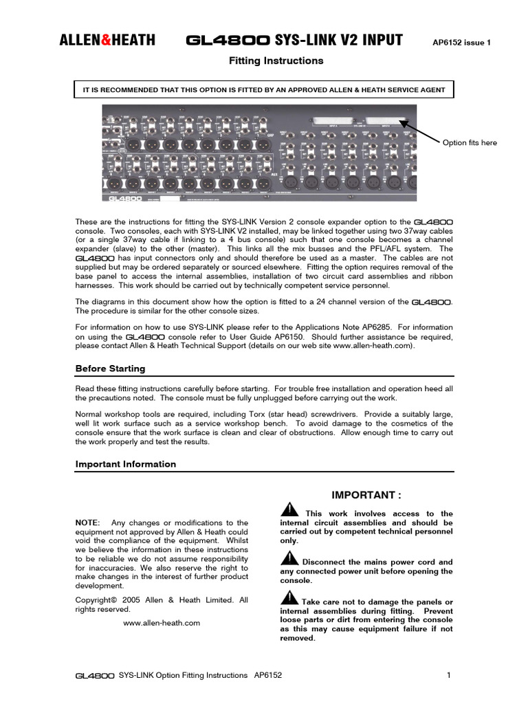 Gl4800 Syslink Fitting Ap6152 1 | PDF | Electrical Connector | Microphone