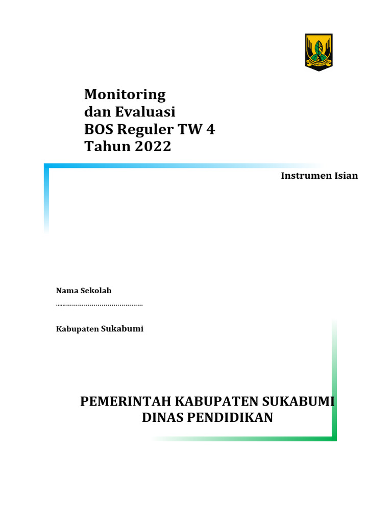 Instrumen Bos 2022 Sd Bos Reguler Pdf