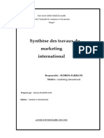 Synthese Des Travaux Du Marketing Intern