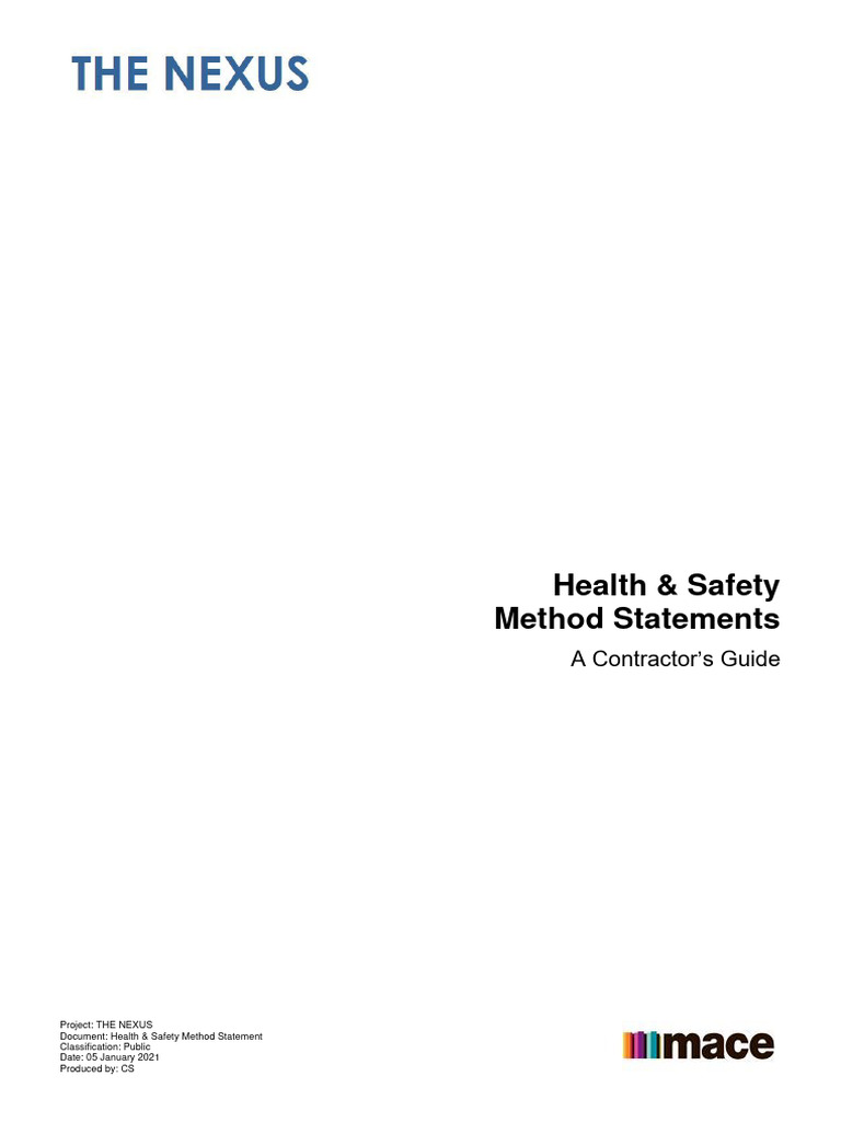 15 - Method Statement - A Contractors Guide | PDF | Occupational Safety ...
