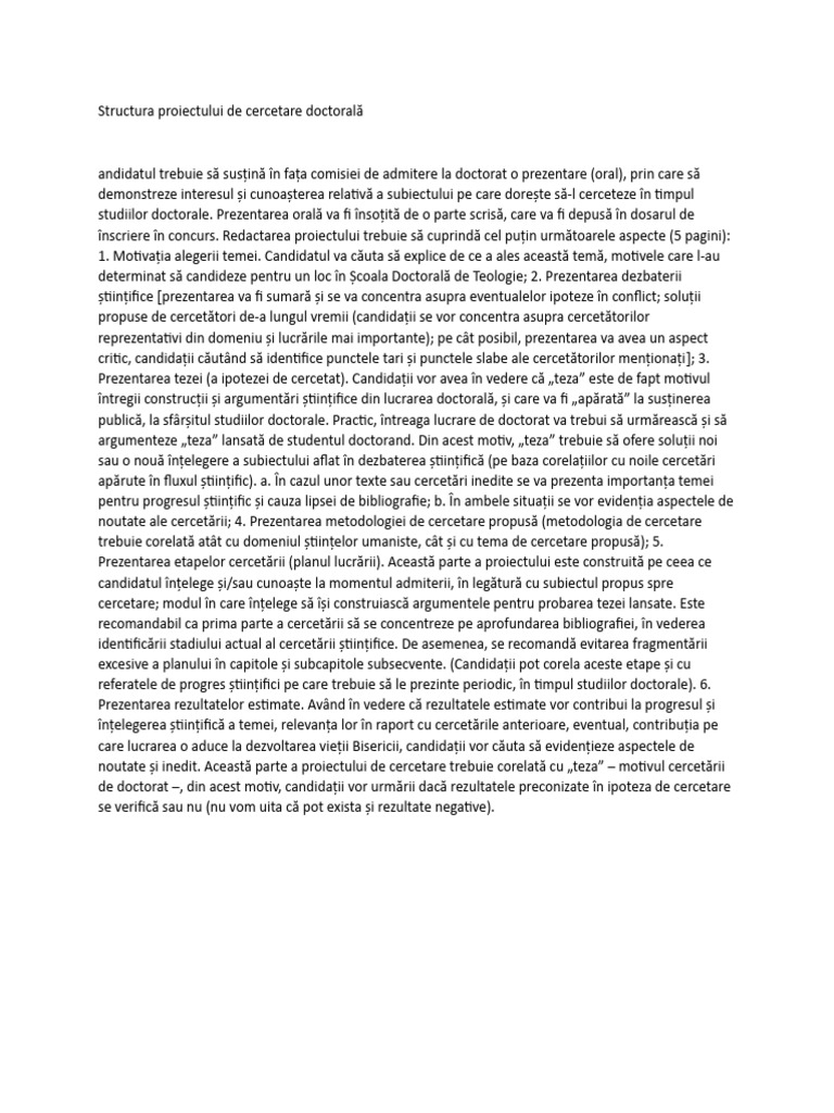 Proiectului de Cercetare Do | PDF