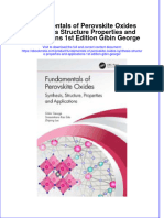 Ebook Fundamentals of Perovskite Oxides Synthesis Structure Properties and Applications 1St Edition Gibin George Online PDF All Chapter