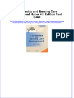 PDF Leadership and Nursing Care Management Huber 4Th Edition Test Bank Online Ebook Full Chapter