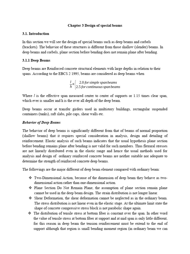 Chapter 3 Design of Special Beams | PDF | Beam (Structure) | Bending