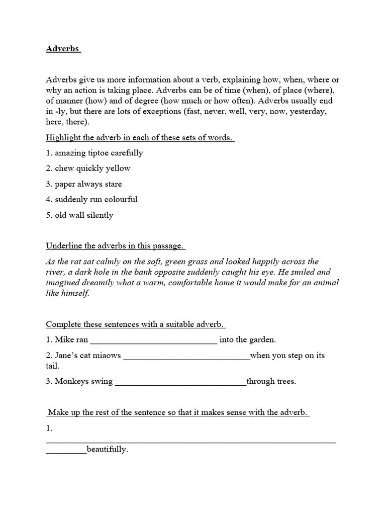 Adverbs | PDF