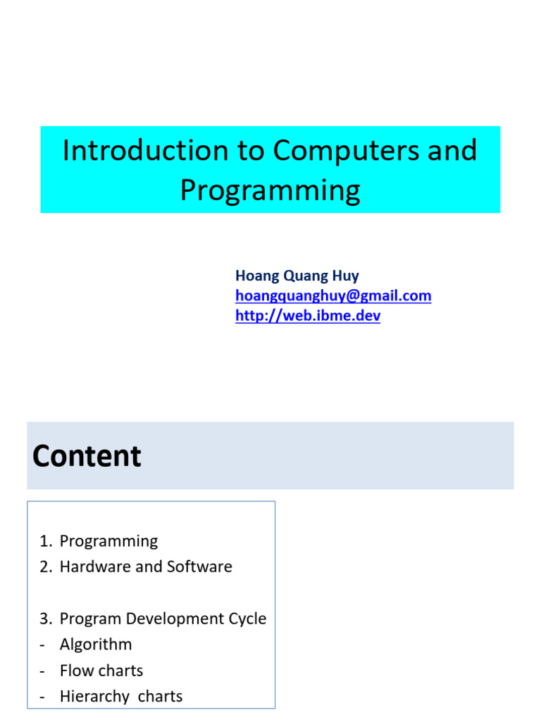 S00 - Introduction To Programming | PDF | Computer Data Storage ...