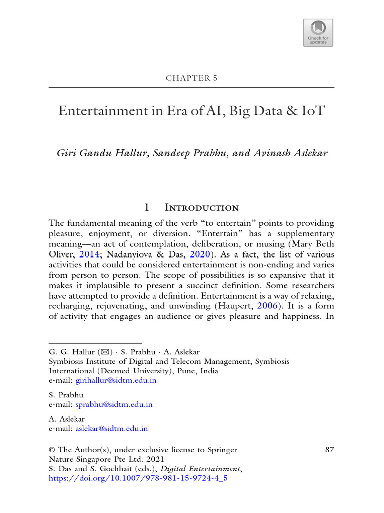 AI, Big Data & IoT in Entertainment | PDF | Internet Of Things | Big Data