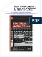 Gilles Deleuze and Film Criticism Philosophy Theory and The Individual Film 2Nd Edition Ivan A Ross Online Ebook Texxtbook Full Chapter PDF
