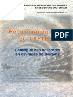 Catalogue Des Dégradations Dans Les Tunnels