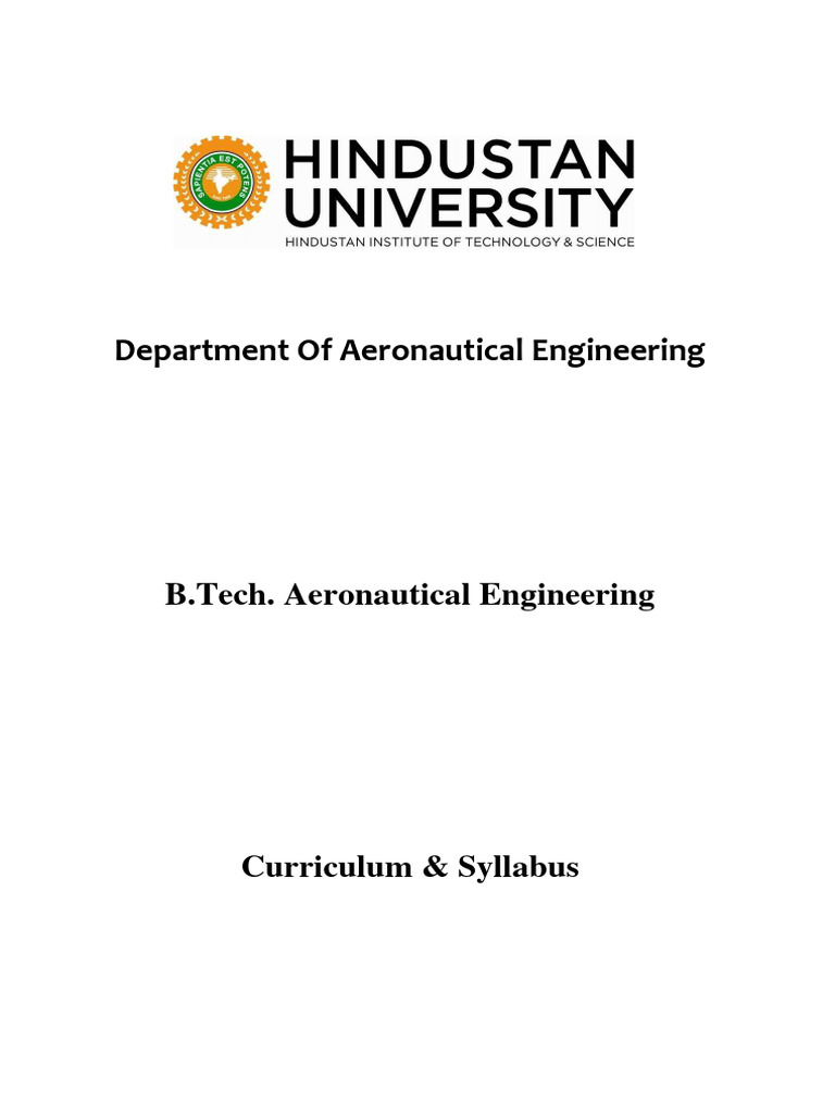 B.Tech Aeronautical Engineering Syllabus | PDF | University And College ...