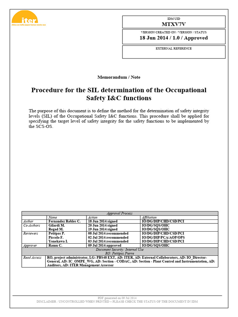 SIL Determination for Occupational Safety | PDF | Risk | Safety