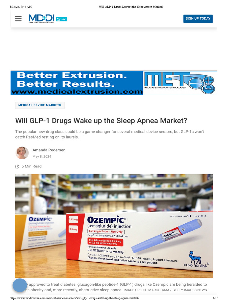 Picture of GLP-1 Drugs Impact on Sleep Apnea Market | PDF | Sleep Apnea | Health Care