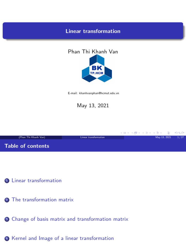 Linear Transformation In Statistics