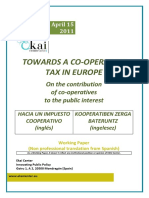 TOWARDS A CO-OPERATIVE TAX IN EUROPE - HACIA UN IMPUESTO COOPERATIVO (Inglés) - KOOPERATIBEN ZERGA BATERUNTZ (Ingelesez)