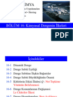 Bölüm 16 Kimyasal Dengenin İlkeleri