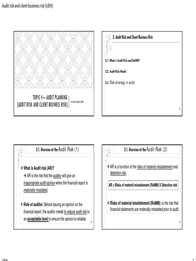 Audit Risk and Client Business Risk Overview | PDF | Audit | Internal ...