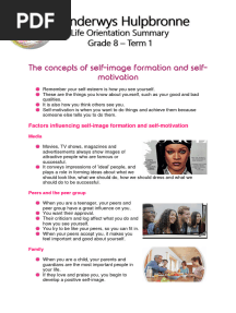 Grade 8 Term 1 Life Orientation Summary