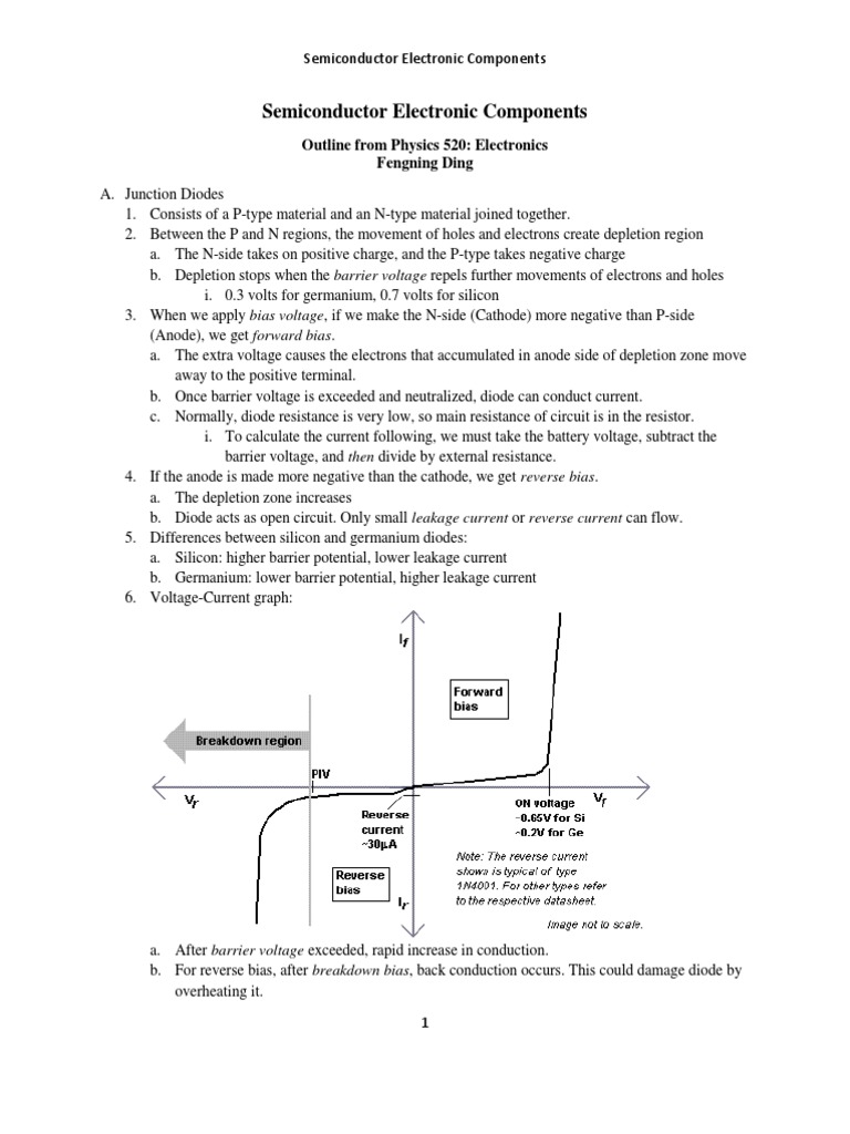 Diode Biasing and Semiconductor Basics | PDF | Field Effect Transistor ...