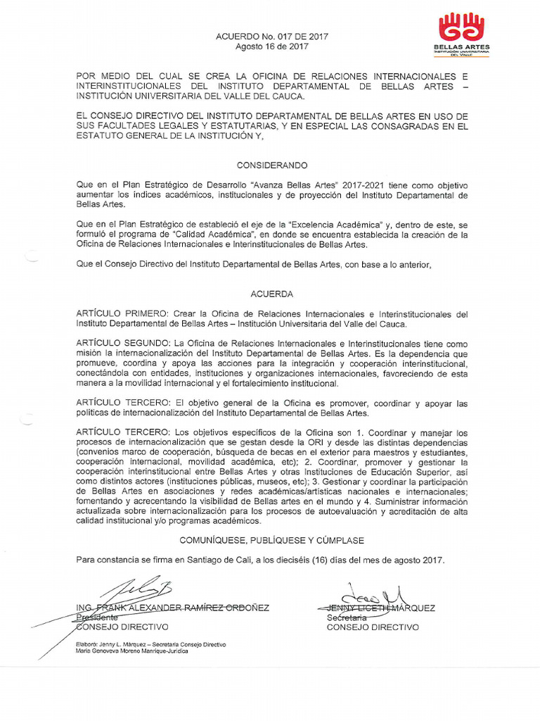 Acuerdo 017 2017 | PDF