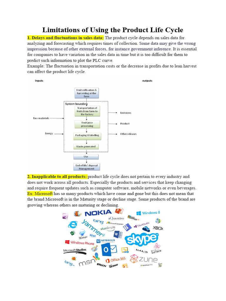 Limitations of Product Life Cycle Analysis | PDF