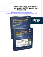 Ebook Handbook of Radiotherapy Physics 2Nd Edition Philip Mayles Alan E Nahum J C Rosenwald Online PDF All Chapter
