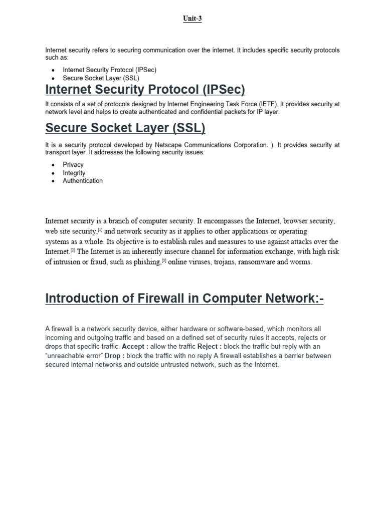 Itwd Unit 3 | PDF | Firewall (Computing) | Security