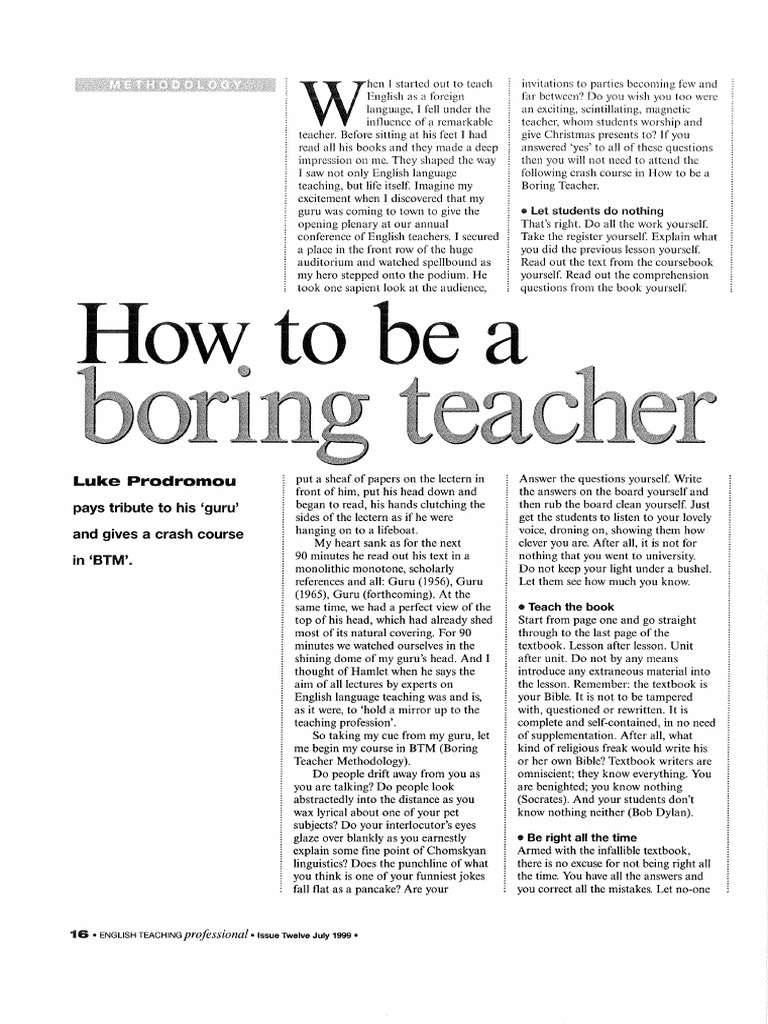Boring Teacher | PDF