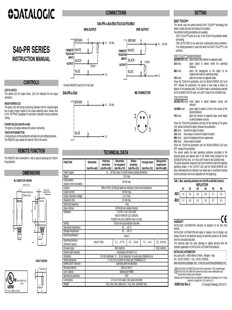 S40-PR Series Instruction Manual | PDF | Electrical Engineering ...