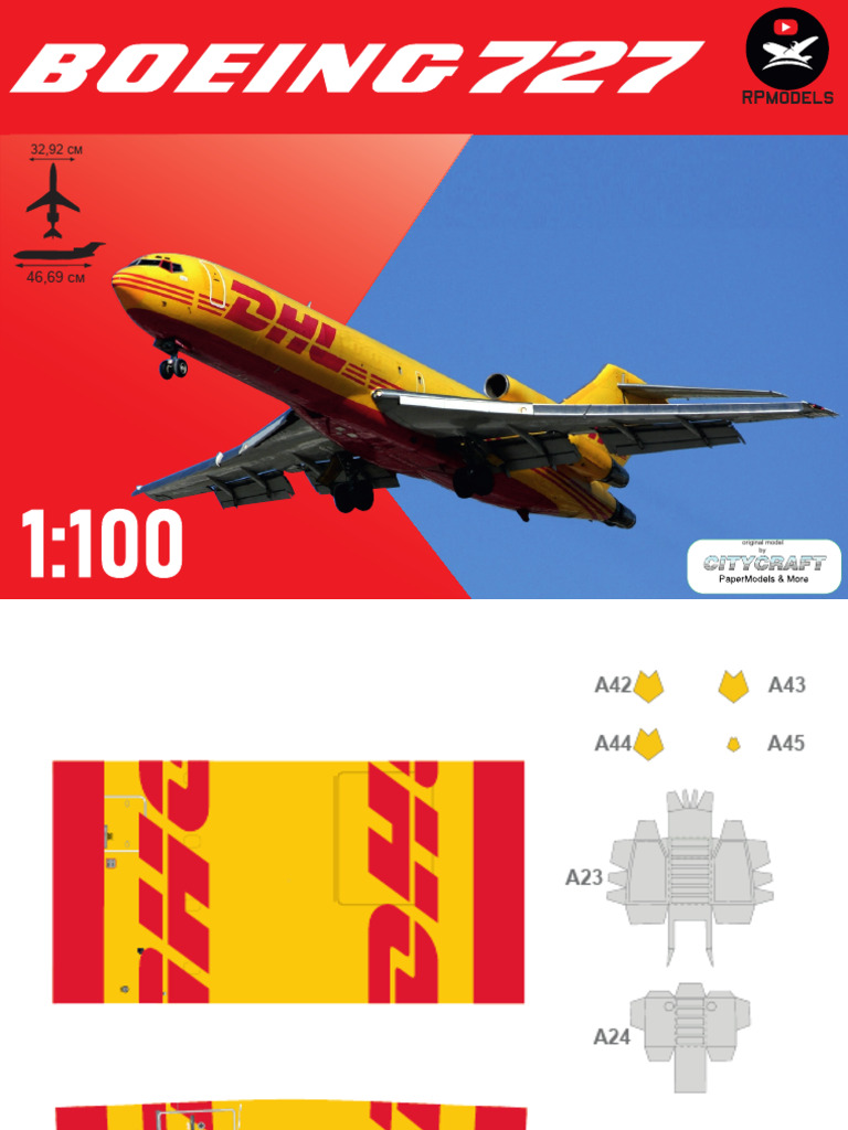 Boeing 727 Papercraft Template Guide | PDF