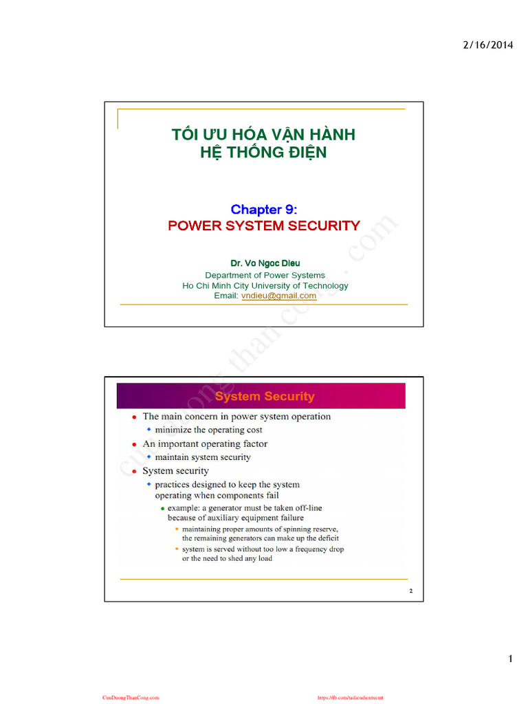 Toi Uu Hoa Van Hanh He Thong Dien Vo Ngoc Dieu Chapter 9 Power System ...