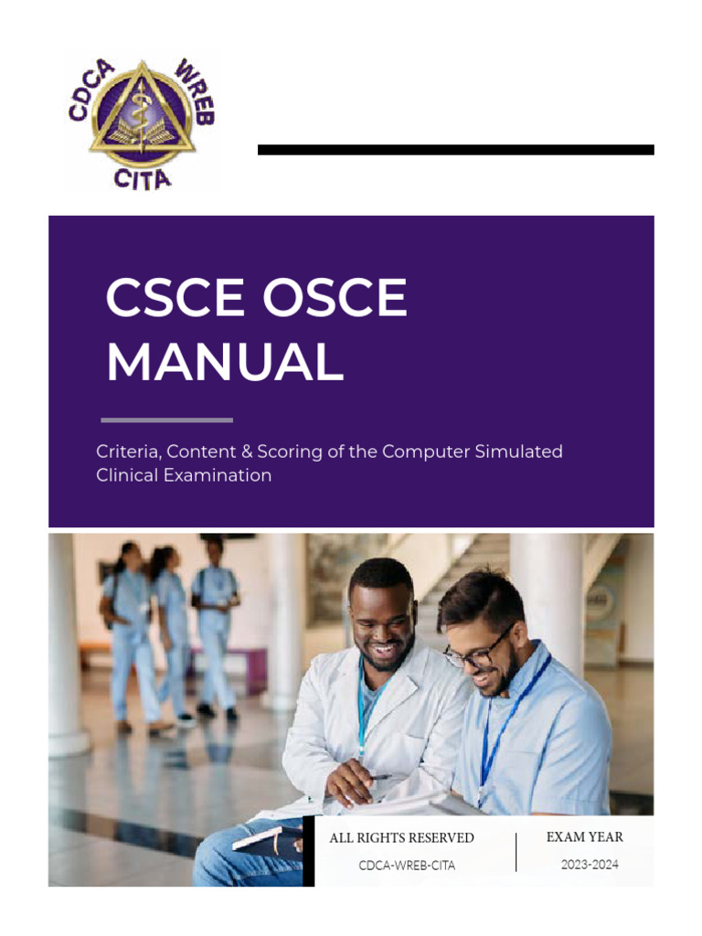 CSCE OSCE Exam Manual 2023-2024 | PDF | Identity Document | Multiple Choice