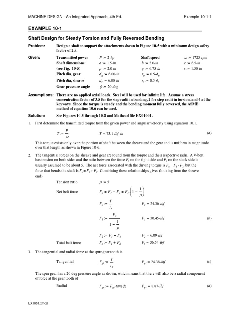 Shaft Design for Torsion and Bending | PDF | Strength Of Materials | Torque