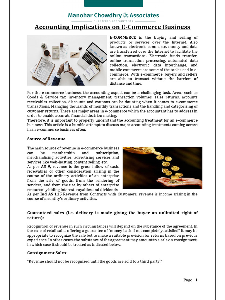 Accounting for E-Commerce Businesses | PDF | E Commerce | Rebate ...