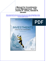 Download pdf Solution Manual For Investments Analysis And Management 14Th Edition Charles P Jones Gerald R Jensen online ebook full chapter 