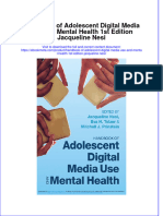 Handbook of Adolescent Digital Media Use and Mental Health 1St Edition Jacqueline Nesi Online Ebook Texxtbook Full Chapter PDF