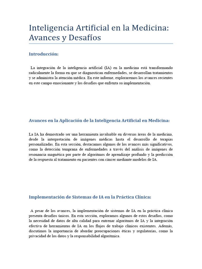 Inteligencia Artificial en La Medicina | PDF | Inteligencia artificial ...