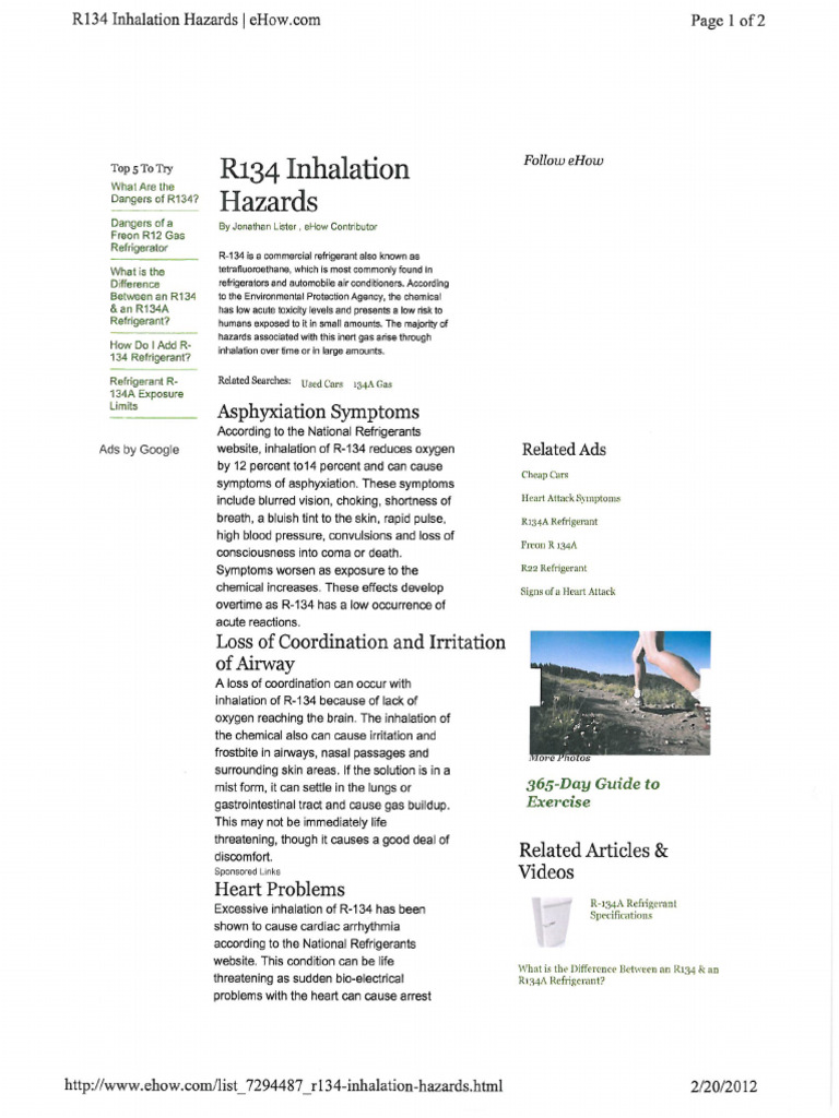 HFC Inhalation Hazards | PDF