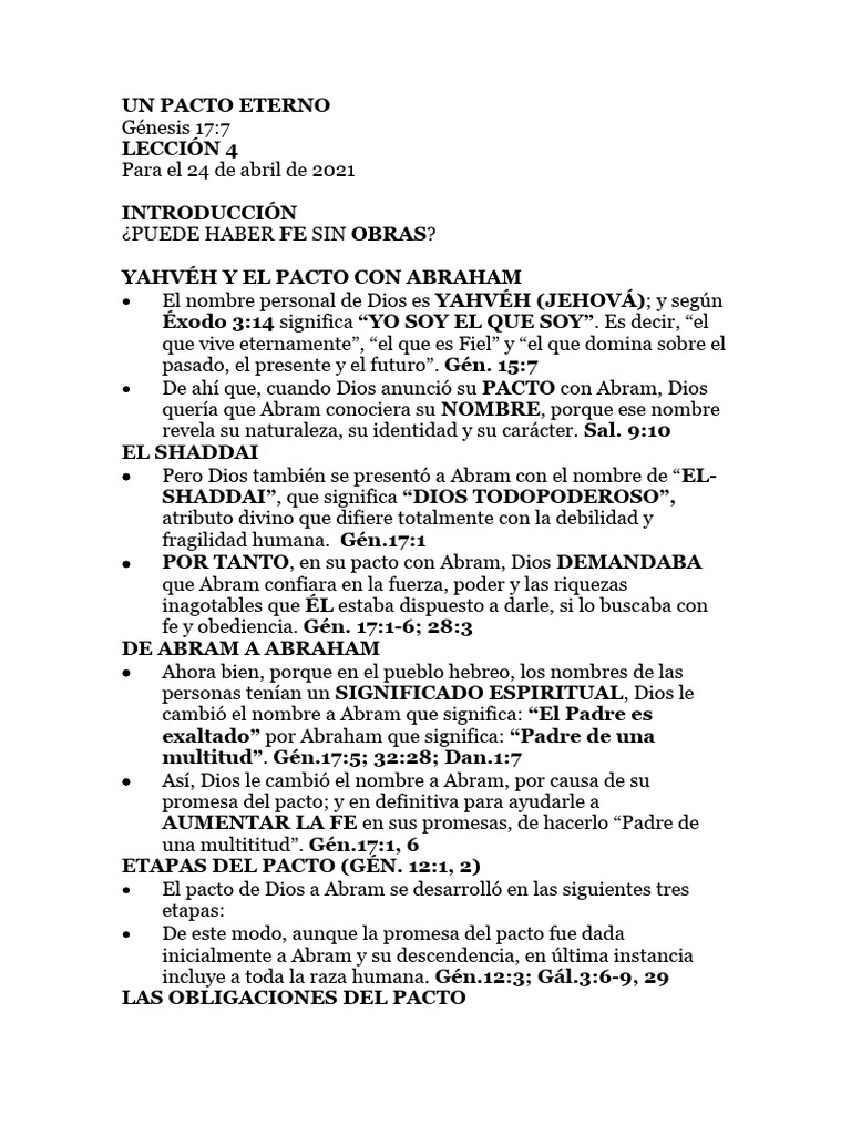 Pacto Eterno: Fe y Obediencia en Abraham | PDF | Abrahán | Dios