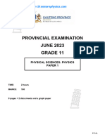GP Physical Science Grade 11 June 2023 P1 and Memo