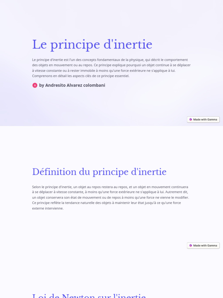 Comprendre le principe d'inertie | PDF | Lois du mouvement de Newton ...