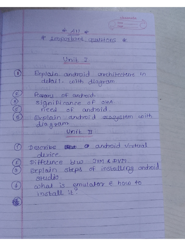 Mobile Android Development All Important Questions For Theory Exam | PDF