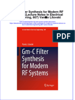 Ebook GM C Filter Synthesis For Modern RF Systems Lecture Notes in Electrical Engineering 807 Vanco Litovski Online PDF All Chapter
