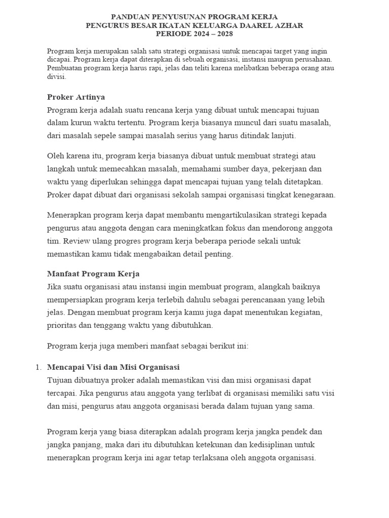 Panduan Proker | PDF