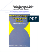 Ebook History of English Language in Sudan A Critical Re Reading Abdelrahman Mohammed Yeddi Elnoor Online PDF All Chapter