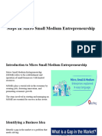 Steps in Micro Small Medium Entrepreneurship